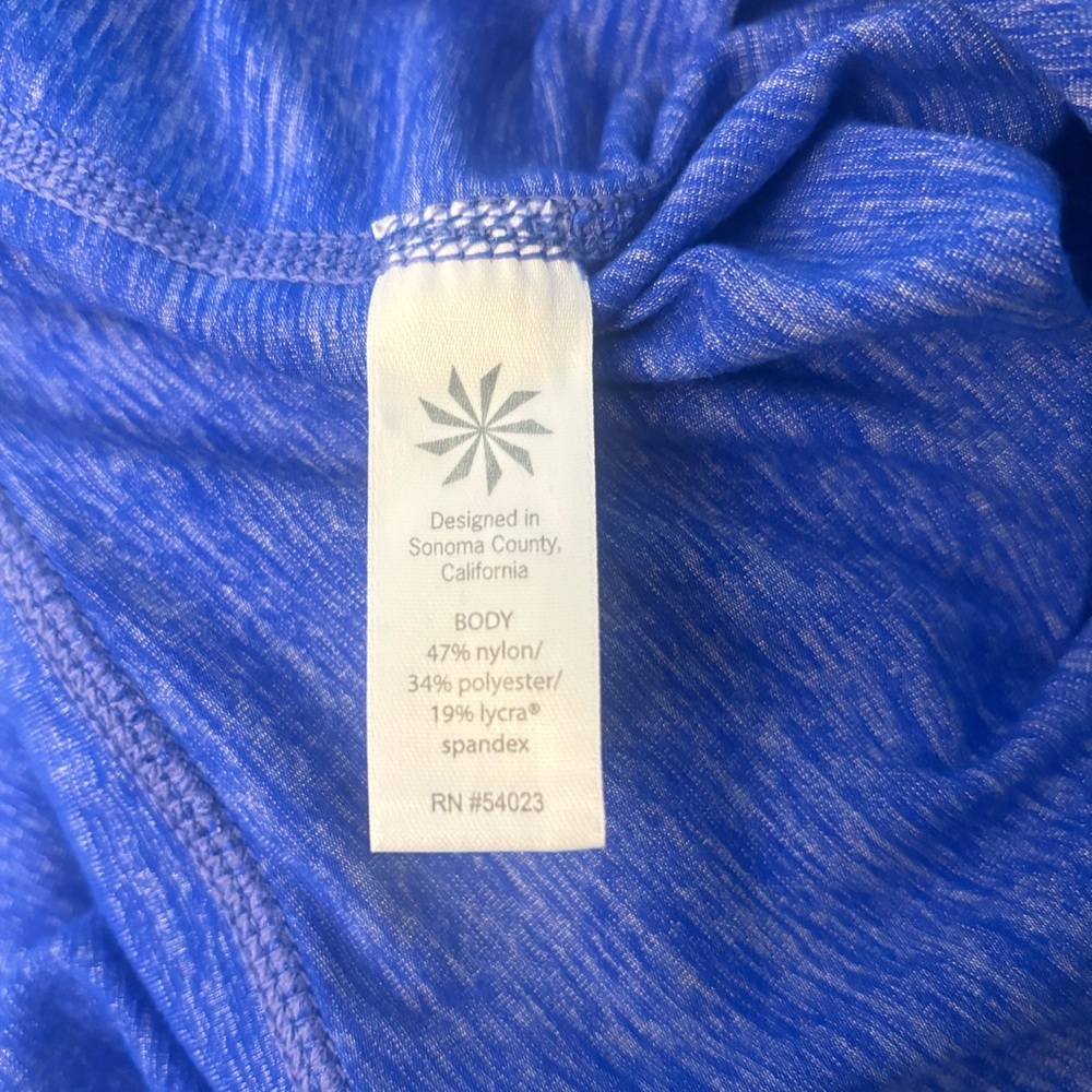 Athleta Chaturanga Spacedye blue capri leggings, size medium - Picture 4 of 5